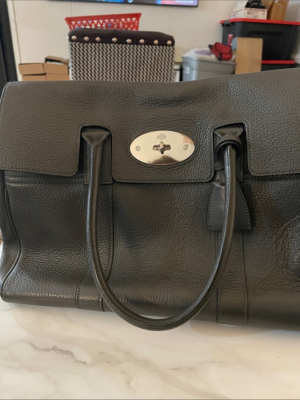 Dark grey mulberry bag